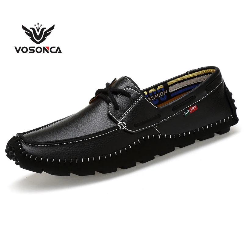 

Vosonca/Новинка 2019 года; Мужская обувь; Мужская модная обувь на шнуровке; лоферы; повседневная обувь из натуральной кожи; брендовая мужская обув...