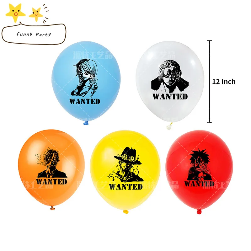 

Happy Birthday Party Kids Favors Decoration Baby Shower Balloons Banners Hero Anime One Piece Theme Cupcake Toppers with Sticks