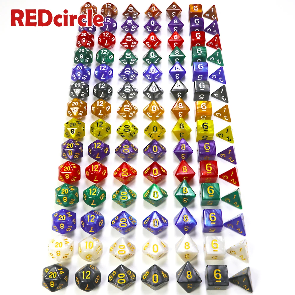 Продвижение Высокое качество 7 шт набор игральных костей с перламутровым