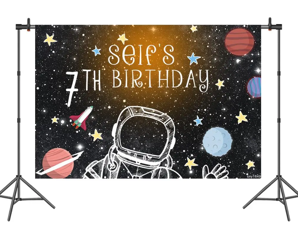 Sensfun космические Мальчики День рождения Декорации для фотостудии астронавт