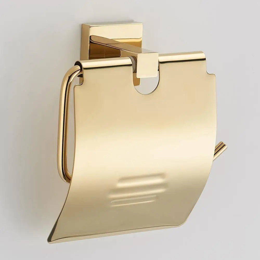 Золотой бумажный держатель латунный рулонный для салфеток с крышкой аксессуары