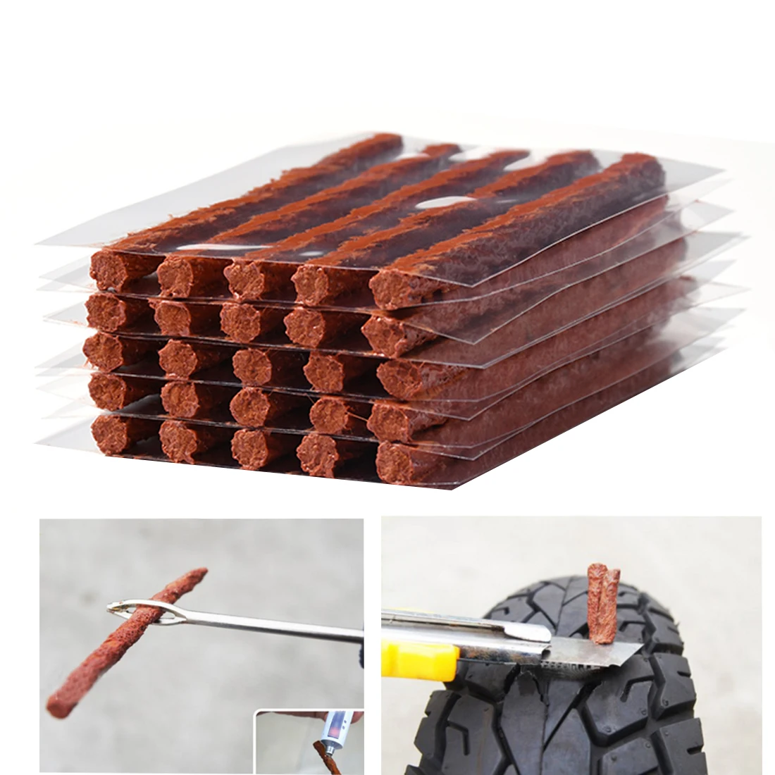 

25Pcs Tyre Repair Rubber Sealing Strip For Tyre Puncture Emergency Car Motorcycle Bike Tyre Repairing Strips Tubeless