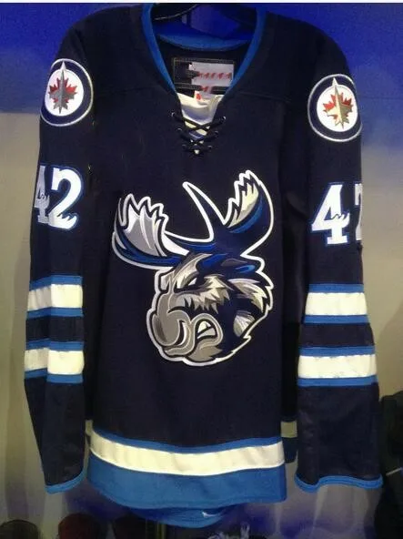 42 PETER STOYKEWYCH Manitoba moose Jets Ретро Возврат хоккейная Джерси Вышивка сшитая под заказ любое количество и имя