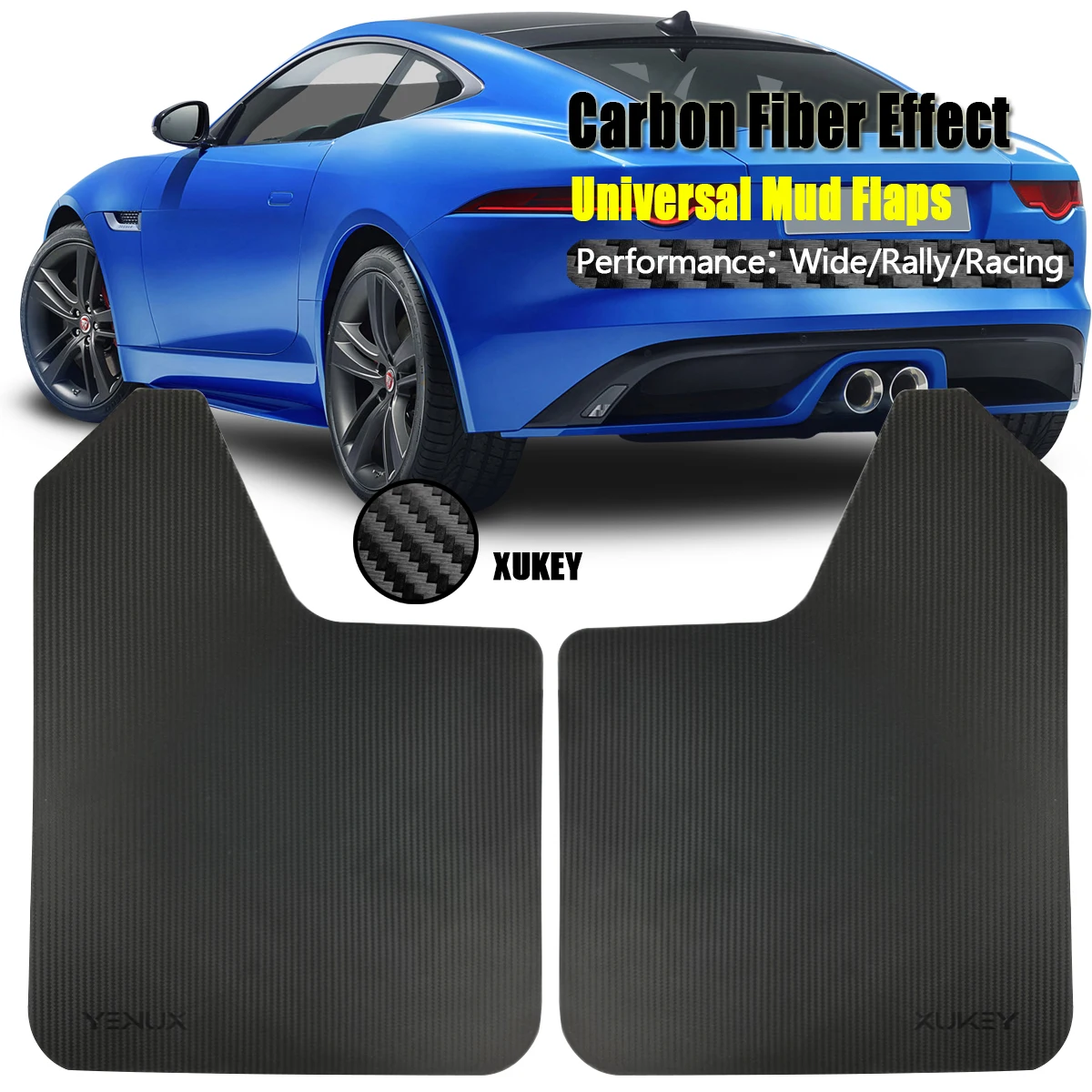 2Pcs Universal Mud Flaps Mudflaps Splash Guards Front Rear For Carbon Fiber Effect Renault Jeep Suzuki VW Golf GTI GMC Dodge | Автомобили