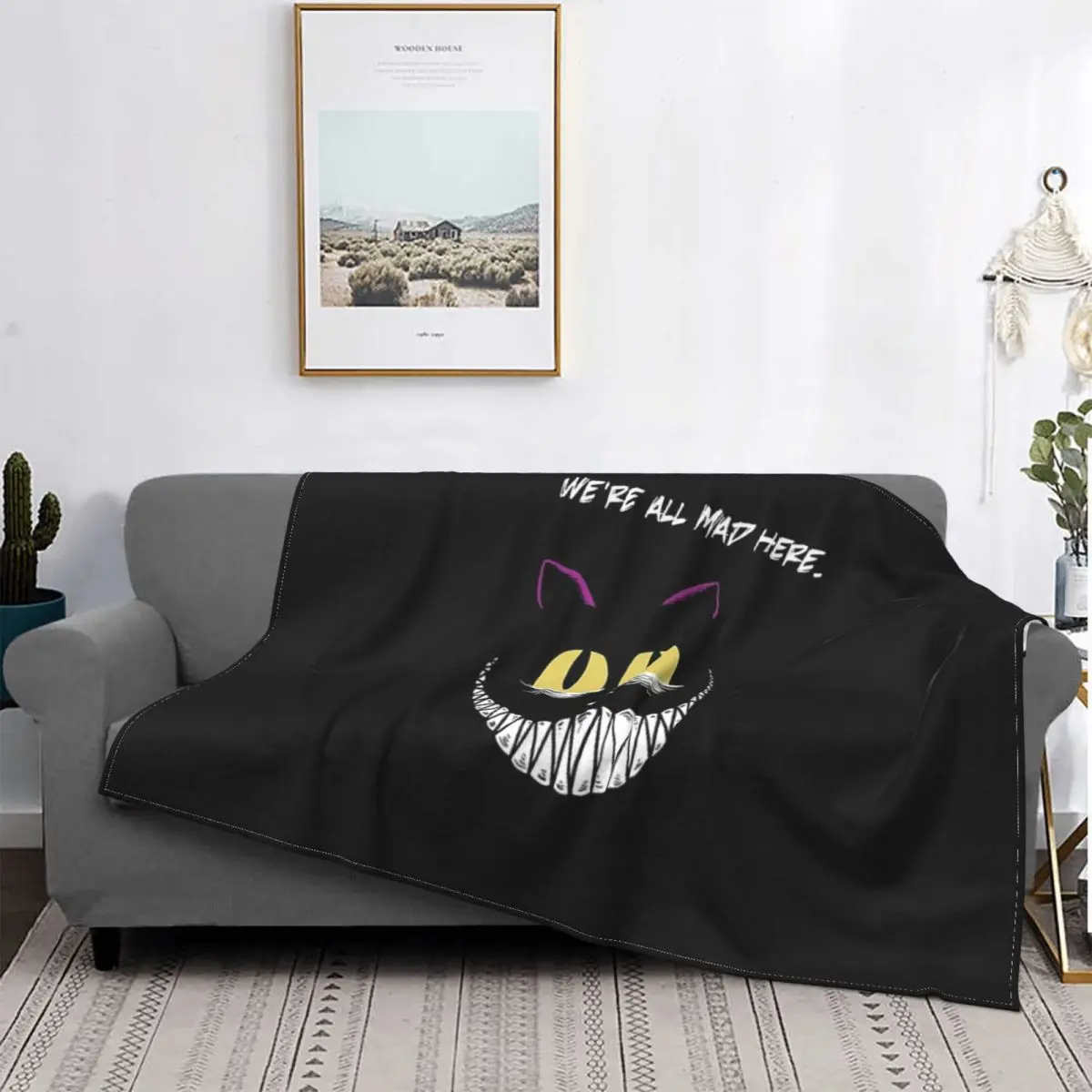 

Manta de gato de Cheshire, colcha a cuadros para cama, 135 mantas a cuadros, toalla de playa de lujo