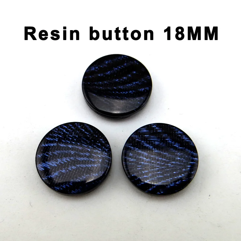 

20PCS 18MM Deep Blue Button Bling Line Dyed RESIN Buttons Coat Boots Sewing Clothes Accessories R-378