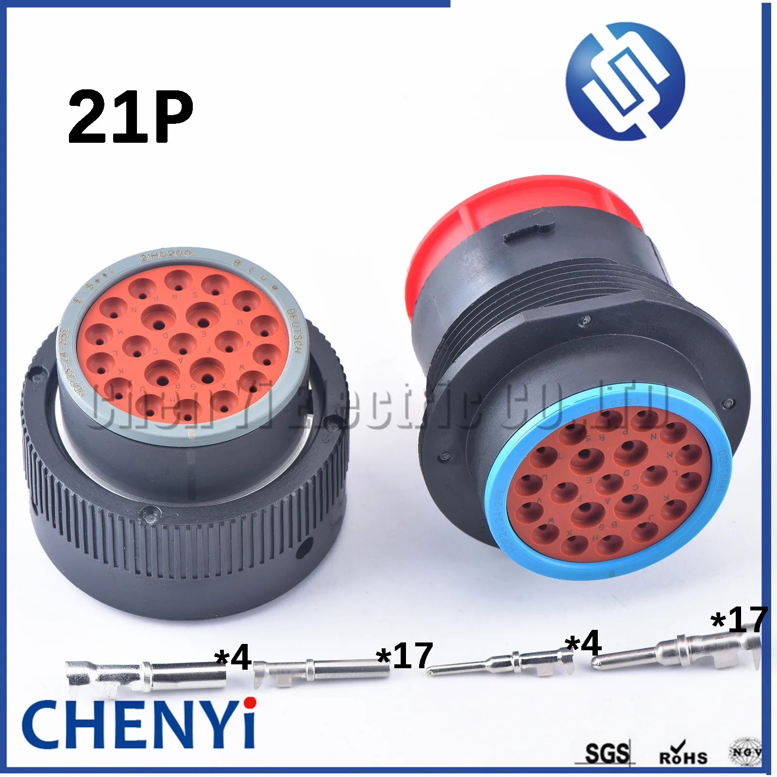 

Deutsch Original USA TE connector HDP series 21 Cavities HDP26-24-21SE HDP24-24-21PE automotive waterproof plug With Terminals