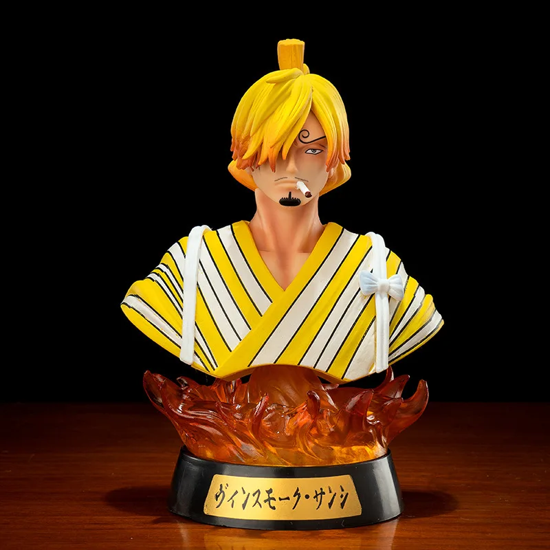 

Anime Figure One Piece Doll PVC Sanji Kimono Ver. Head Bust Portrait Glow Collectible Model Decorations Doll Toys For Children