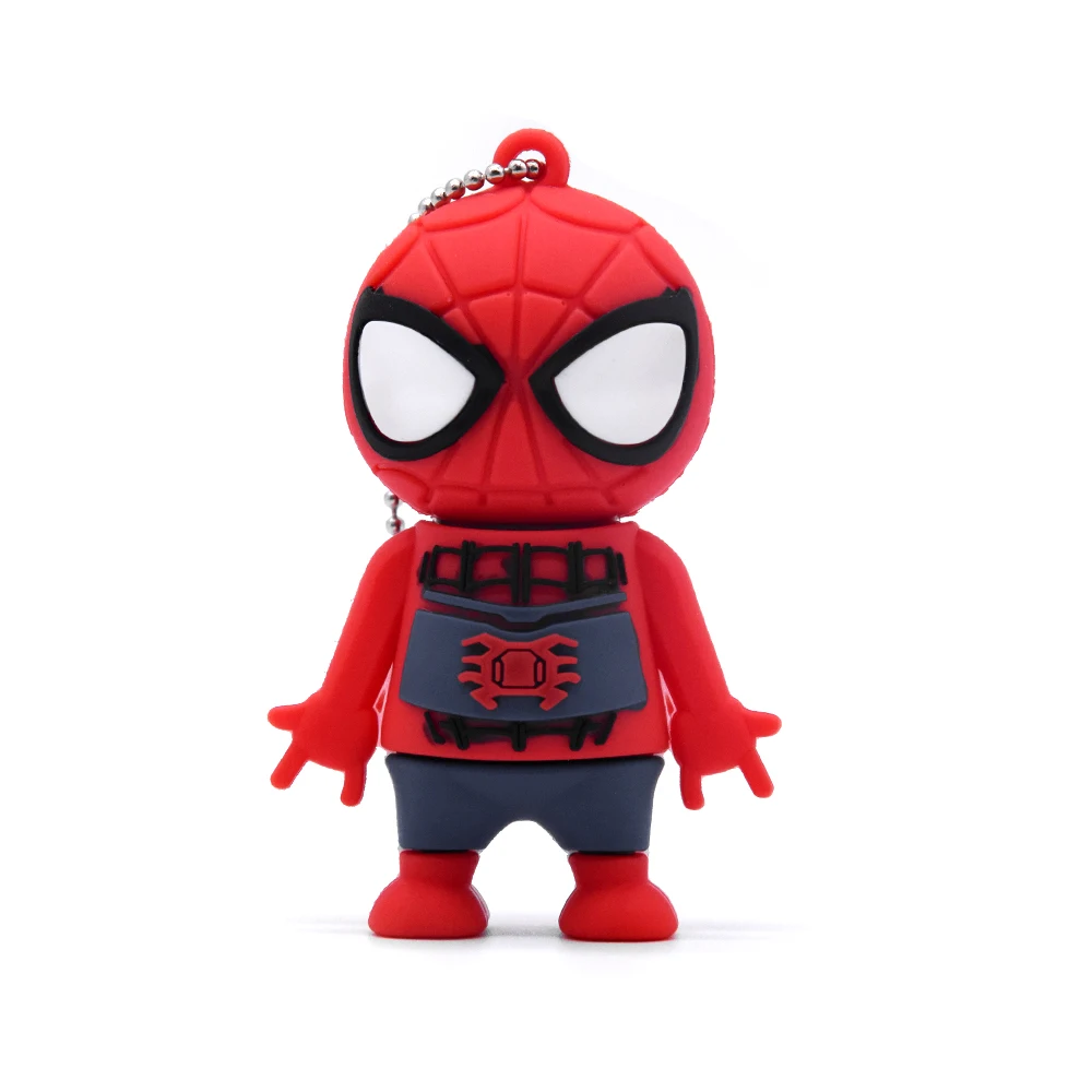style 2 Spiderman Мультфильм Heros USB 2,0 64GB милые игрушки Marvel флэш-накопитель 32GB 128MB Человек-паук U диск мини Дэдпул карта памяти диск для хранения подарок - Цвет: style 2 Spiderman