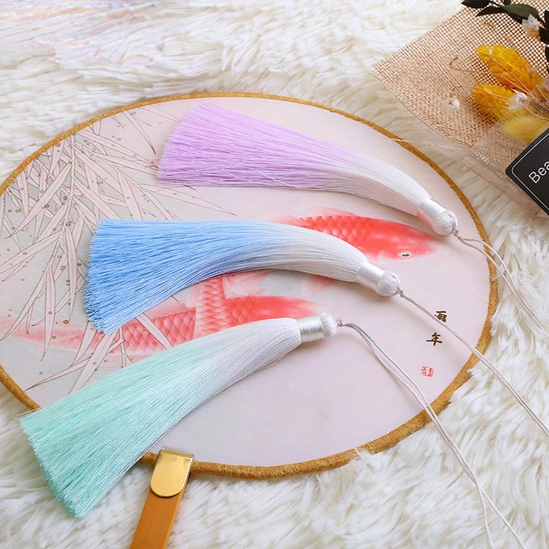 

12 см градиентные шнуры из хлопка и шелка, кисточка для сережек, очаровательная подвеска, кисточка, бахрома, сделай сам, изготовление ювелирн...