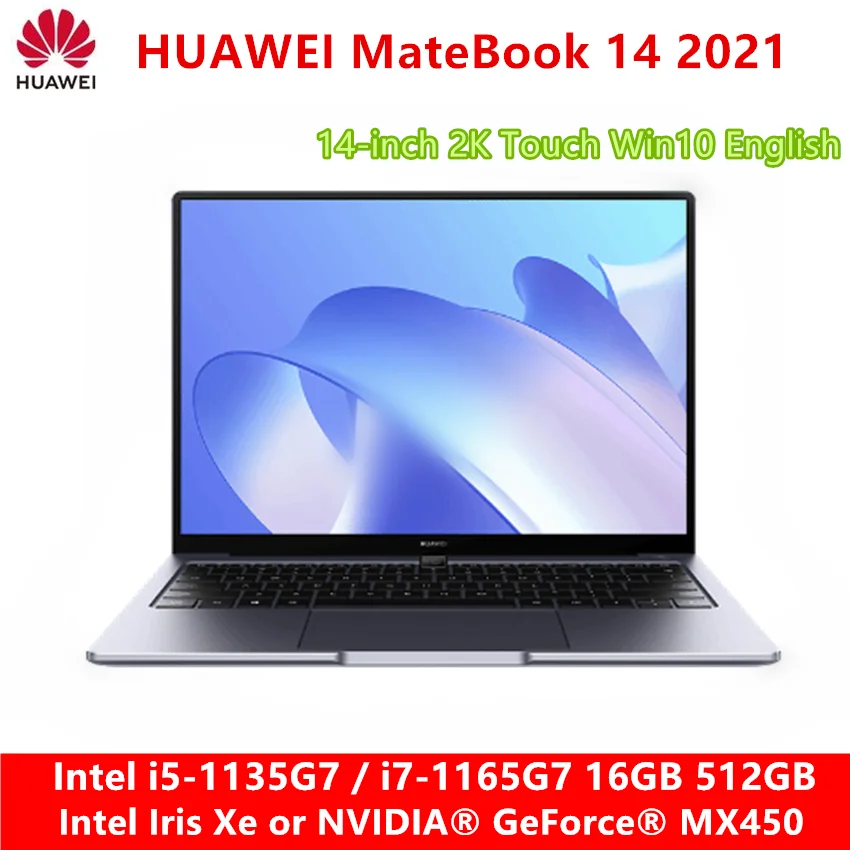 Ноутбук HUAWEI MateBook 14 дюймов 2021 дюйма с подсветкой 16 ГБ 512 процессор Iris Xe Graphics 2K Touch