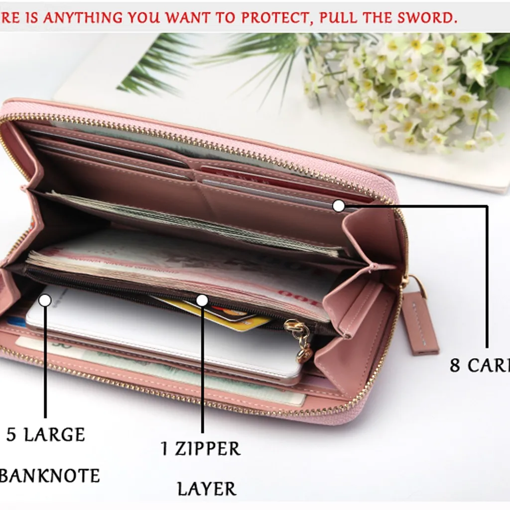 Геометрические женские кошельки на молнии розовый карман для телефона кошелек