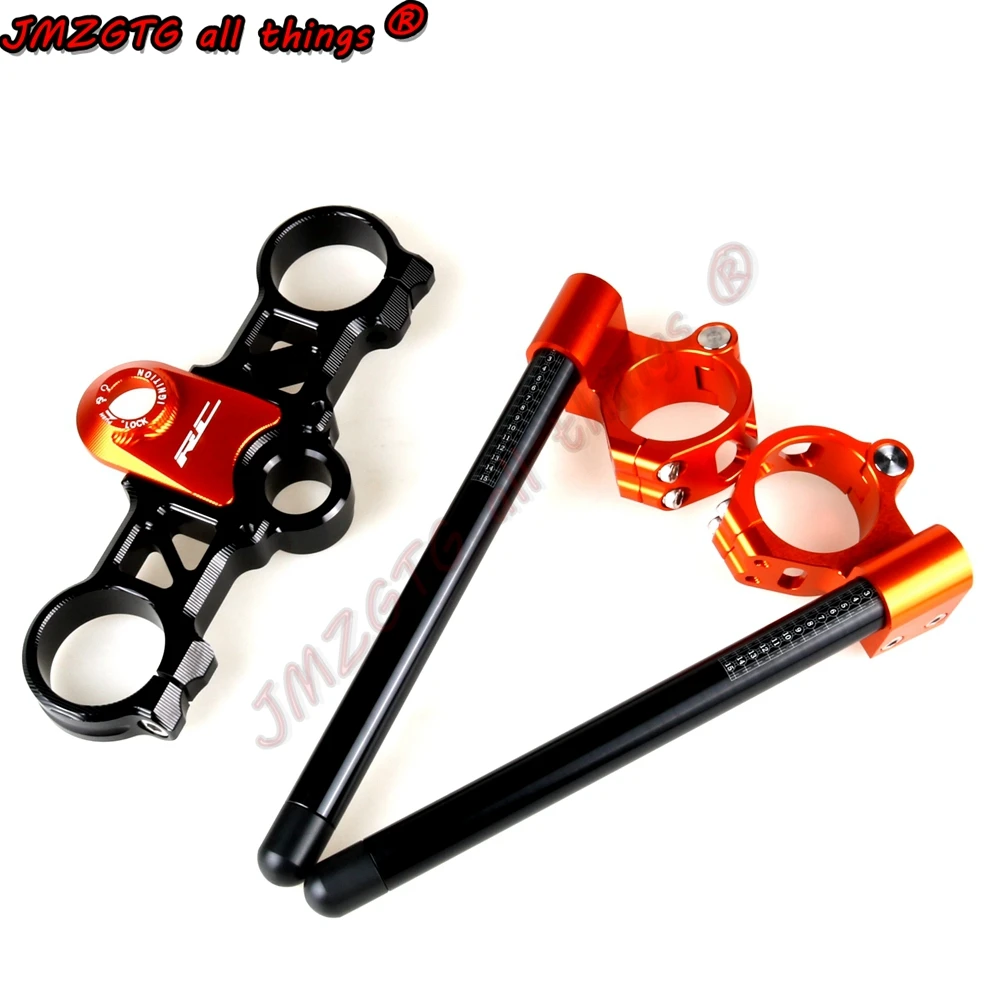 Гоночный CNC зажим на ручках для KTM RC200 RC390 2014 2020 черный|clip on handle bars|clip onclip bar |