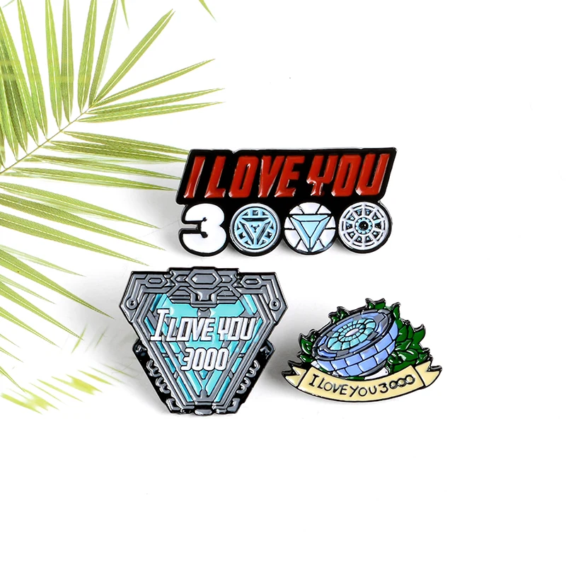 Я Lover вы 3000 раз эмаль на булавке киногероев Человек Броши теплые Цитата штырь