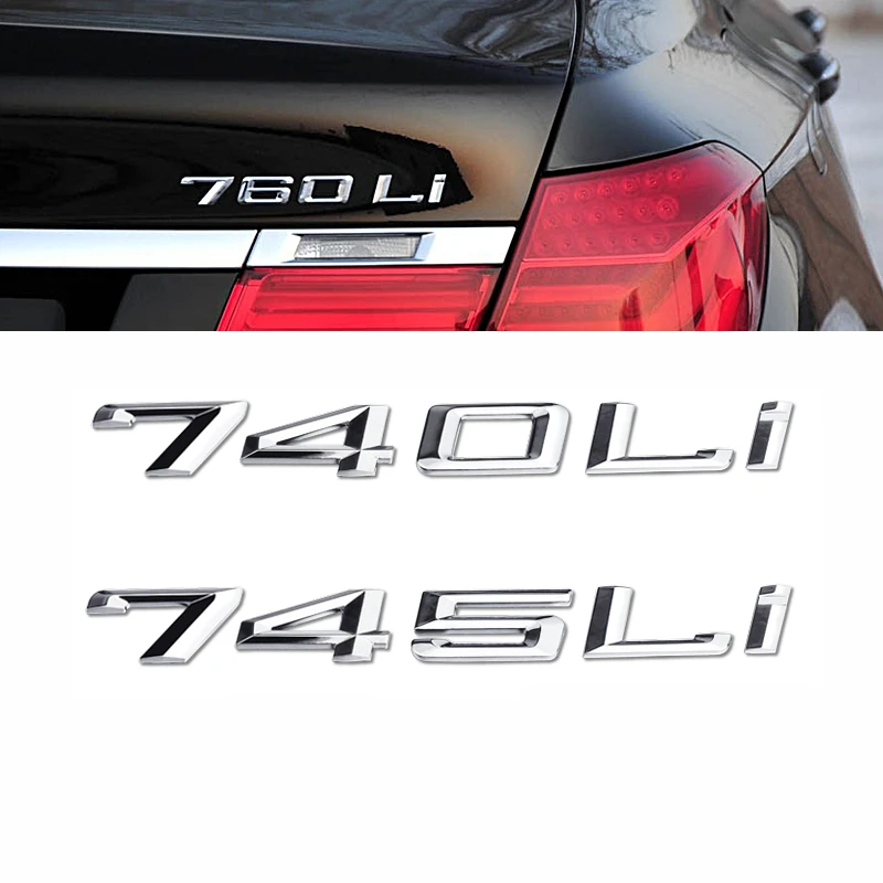 

Car Exterior Sticker Tail Trunk Decoration 3D Metal Engine Displacement Ornament For BMW F01 F02 G11 7 Series 740LI Car Styling