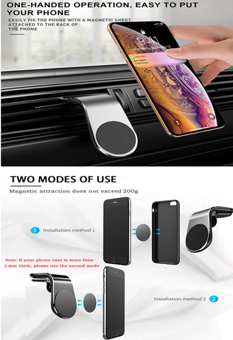 

Magnetic Universal Car Phone Holder Air Vent Mount Stand in Car GPS Mobile Cell Phone Holder Blacket For iPhone11 Samsung Xiaomi