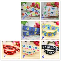 78 free shipping dog paw printed grosgrain ribbon material headwear party decoration diy wholesale craft 22mm s247