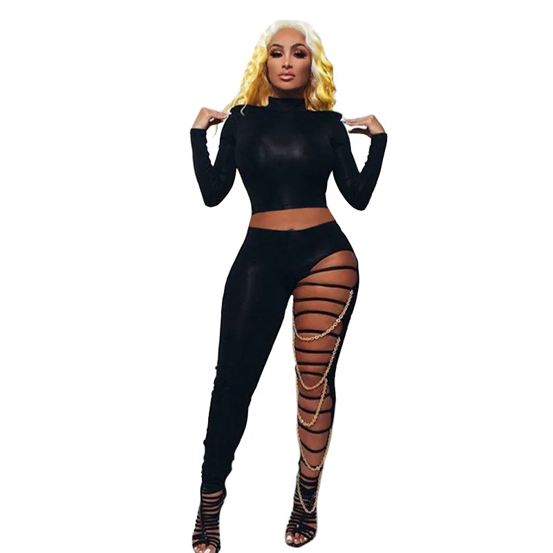 Женские обтягивающие леггинсы S-XL пикантные рваные полноразмерные эластичные