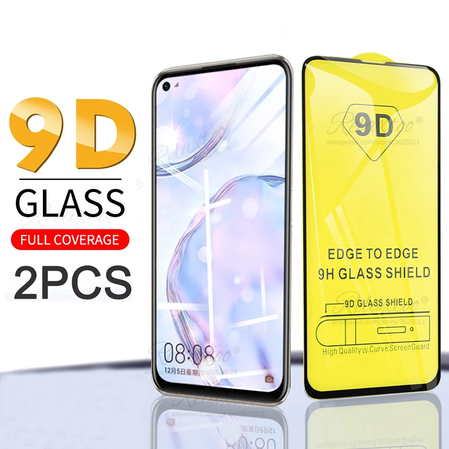 Закаленное стекло 9D для huawei p40 lite 2 шт. защитная пленка экрана Hvawei p 40 light p40lite