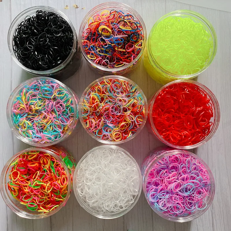 Ful Small Disposable Silicone Rubber Bands Elastic Hair Ties For School Baby Hair Rope Gum Wholesale