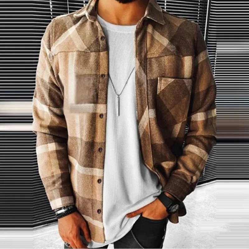 

2021 Men's Fashion Spring Plaid Casual Shirt Cardigan Shirts Long Sleeve Soft Comfort Slim Fit Styles Flannel Men Clothing