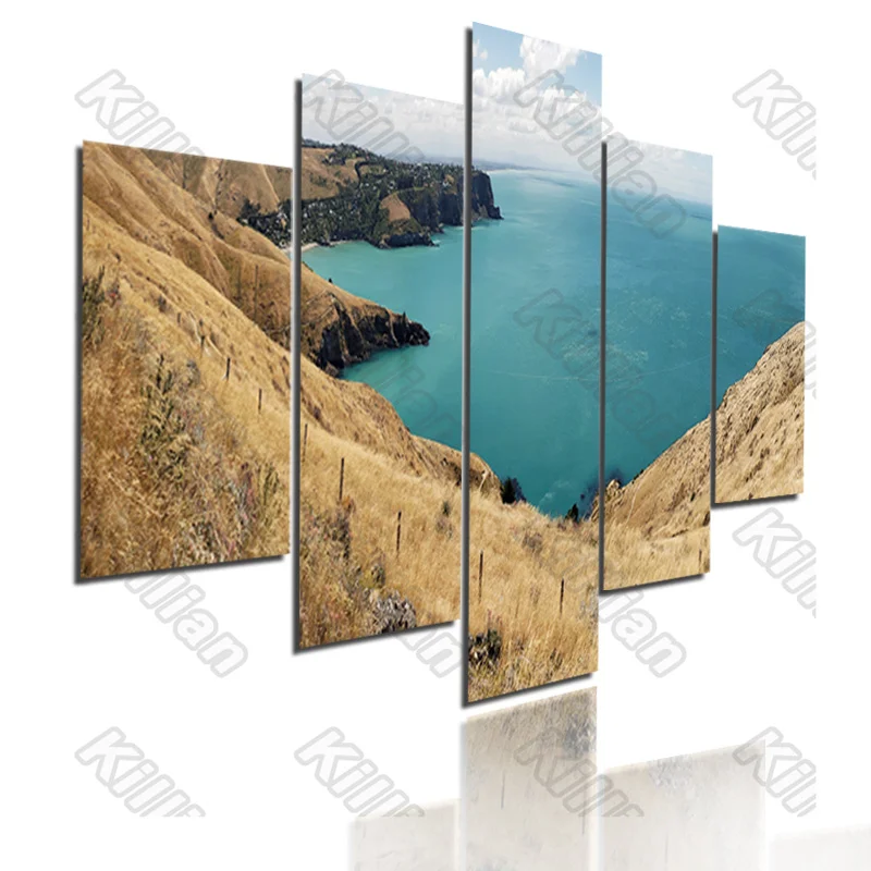 

Landscape Style Canvas Painting Bed Home Decoration Prints 5 Pieces Steep Slope and Sea Decoration Living Room Wall Murals