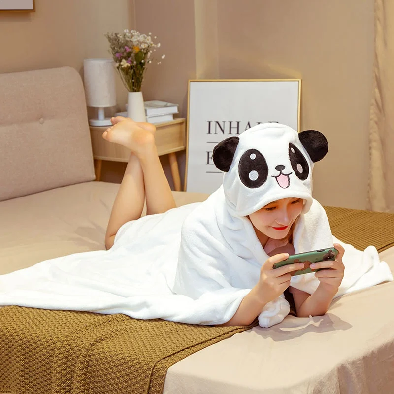 Милая панда динозавр лягушка и плюшевый цыпленок накидка ленивое одеяло мягкое