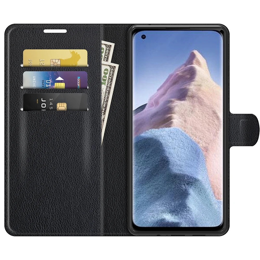 Чехол Mi11Ultra для Xiaomi Mi 11 Ultra 5G (дюйма) чехол-бумажник с кармашком карт кожаный черный