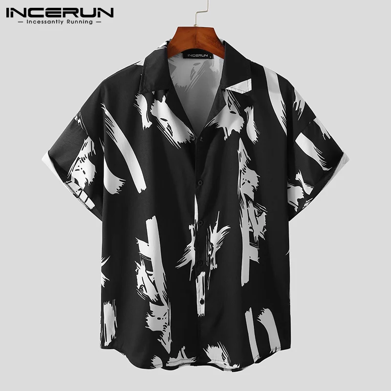 

2021 Мужская футболка с принтом уличная одежда с отложным воротником с коротким рукавом Повседневная рубашка для мужчин одежда летняя дышаща...