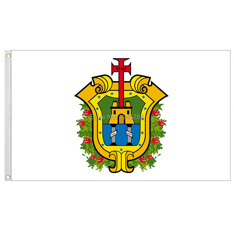 Флаг Штата Мексики Veracruz флаг штата полиэфир 3x5 футов 90x150 см | Дом и сад