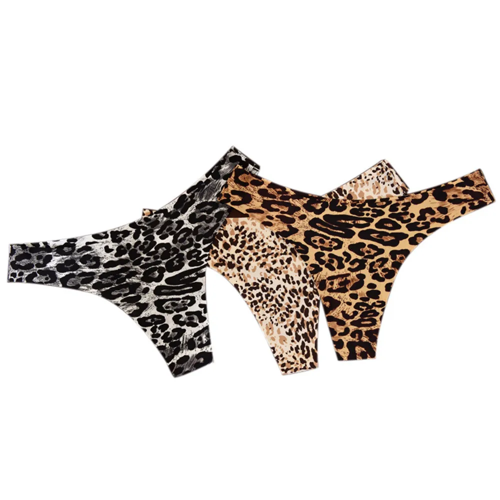 Women Panties Leopard Print G-String Sexy Cotton High Waist Underpant Woman Thong Female Underwear | Женская одежда