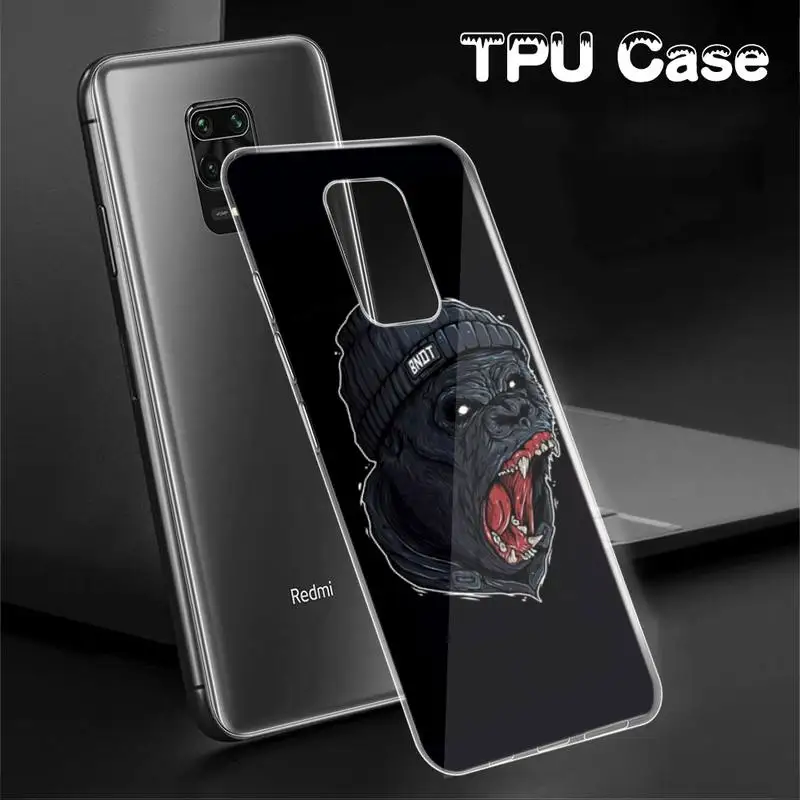 

Stylish Monkey Gorilla Orangutan Phone Case TPU Transparent Case For Redmi 5plus 7 8 9 A K20 Note5 7 8 T 9 10 Pro