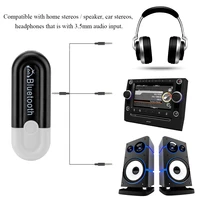 wholesale 2 in 1 3 5mm usb car kit bluetooth receiver dual output music audio receiver adapter aux streaming a2dp kit with mic