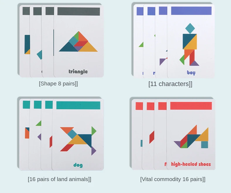 

3D Wooden Pattern Animal Jigsaw Puzzle Colorful Tangram Toy Kids Montessori Early Education Sorting Games Toys Children Gift