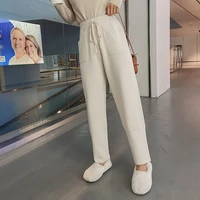 new autumn and winter straight casual high waist knitted wide leg pants women wear loose womens pants