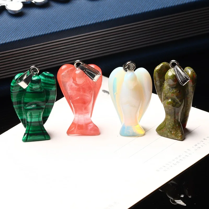 1 шт. подвеска в виде ангела из розового кварца|Камни| |