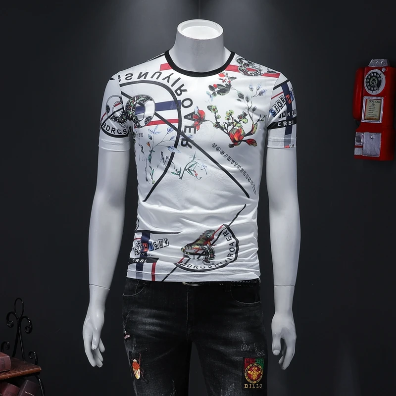 Мужская летняя футболка с коротким рукавом из ледяного шелка модель D252 2020 P50