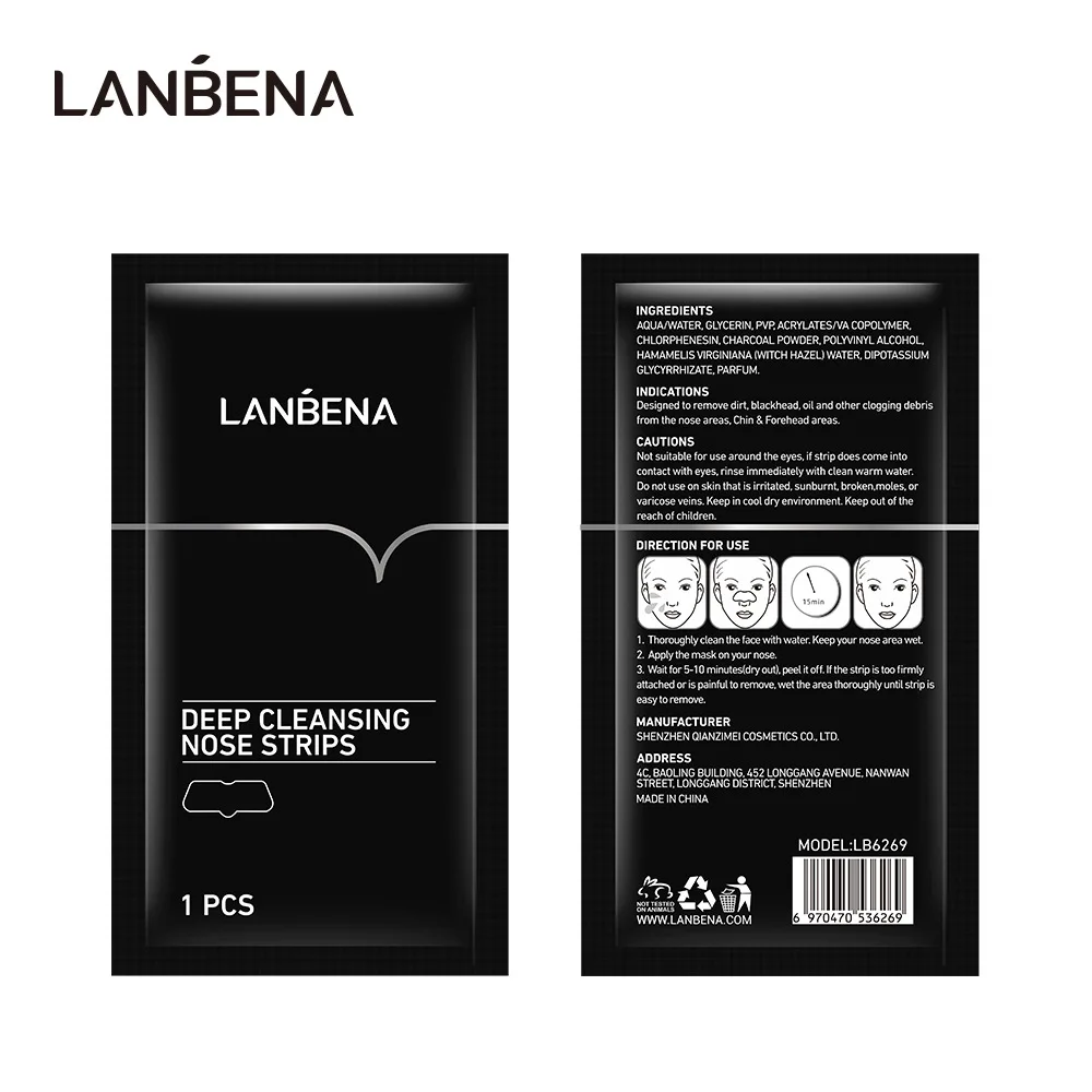 

Lanbena Blackhead Remover Face Mask Against Black Dots Black Masks Deep Cleansing Nose Strips Korean Facial Skin Care Products