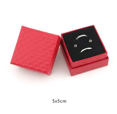 5x5cm Red Новая шкатулка для украшений браслет серьги ожерелье кольцо коробки чехол подарочная упаковка для демонстрации ювелирных украшений Органайзер черный красный белый - Цвет: 5x5cm Red