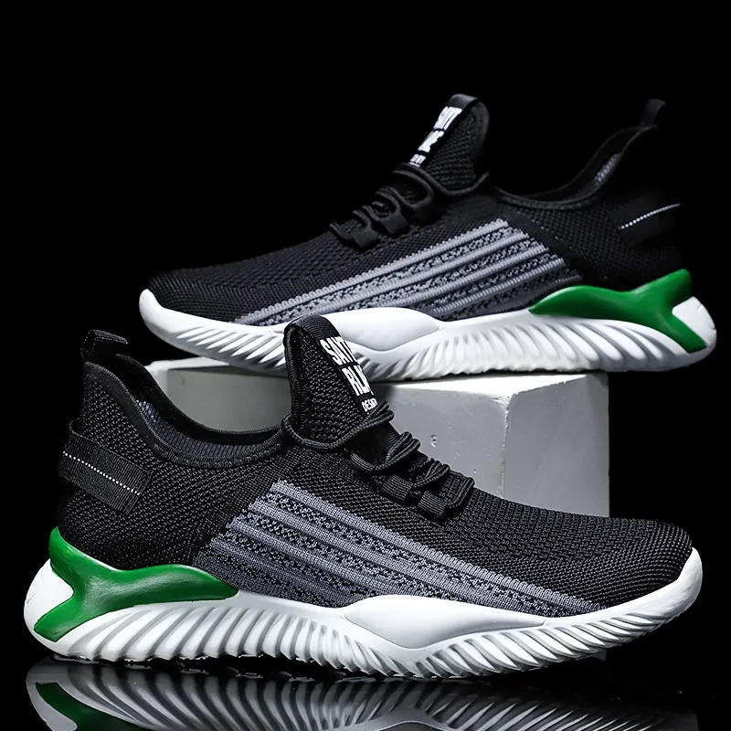 

Мужская спортивная обувь, новинка, дышащие легкие беговые кроссовки, мужская Летающая плетеная повседневная обувь, кроссовки, мужская летн...