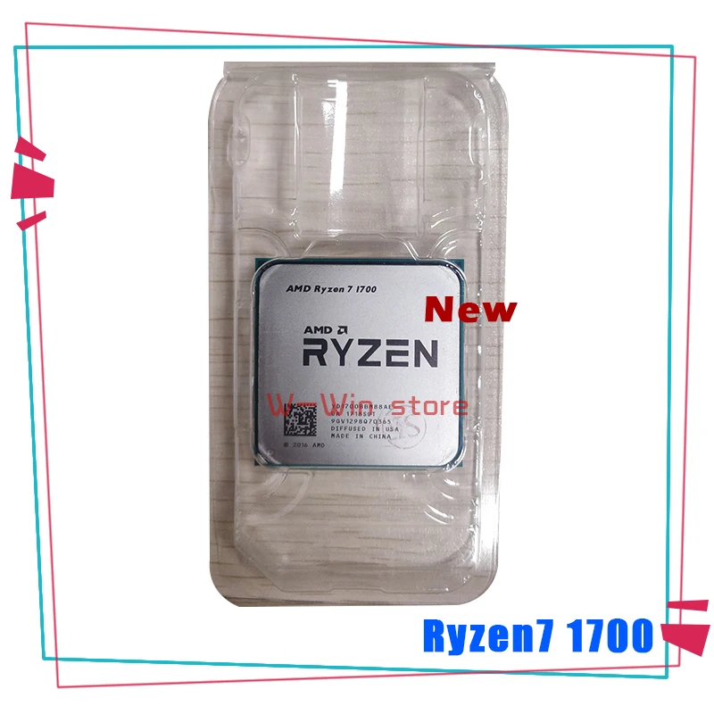 Новый процессор AMD Ryzen 7 1700 R7 3 0 ГГц Восьмиядерный 16-поточный 65 Вт YD1700BBM88AE разъем AM4 |