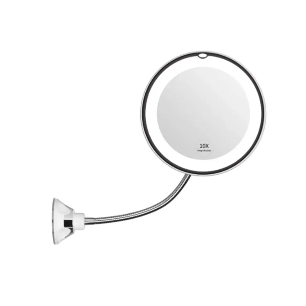 

DHL Adjustable LED Makeup Afeitado Mirror 360 Degree Rotation 10x Magnifying Bathroom Makeup Shaving Mirror with Suction Cup