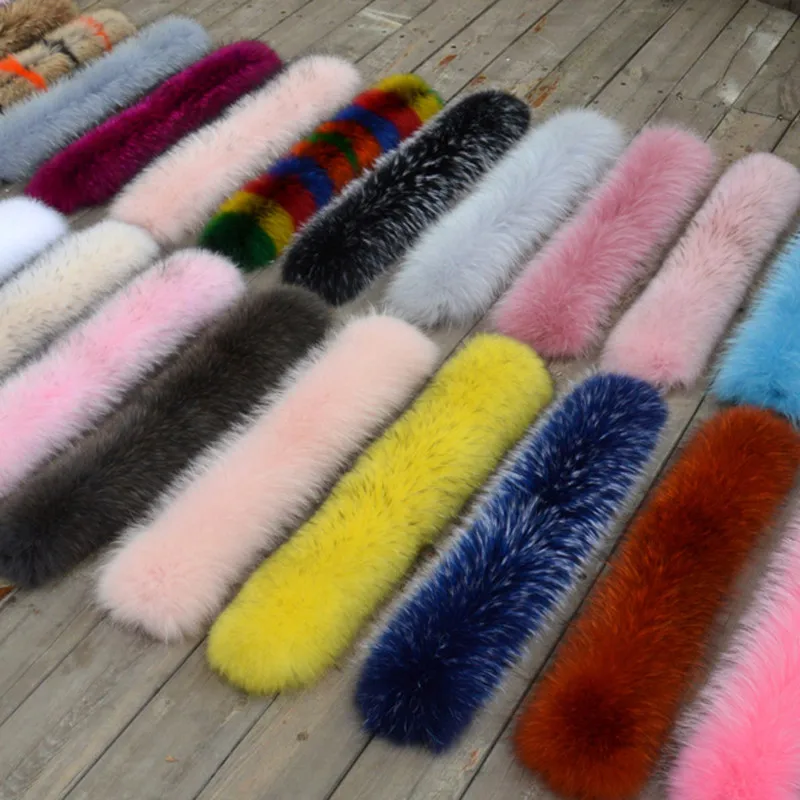 Genuine Real Raccoon Fur Collar Scarves Natural Raccoon fur Shawl Women Parka Coat Hood Trim Collar warm Fashion solid wrap