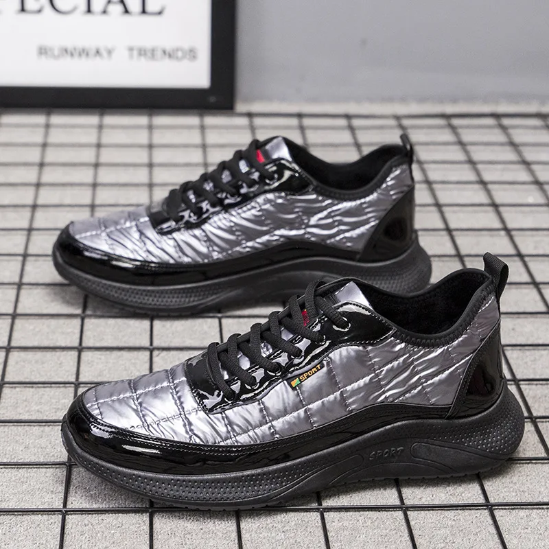 

Men Cotton Shoes Casual Keep Warm Breathable Sports Shoes Winter Thicken Round Shape Color Matching Men Casual Sports Shoes New