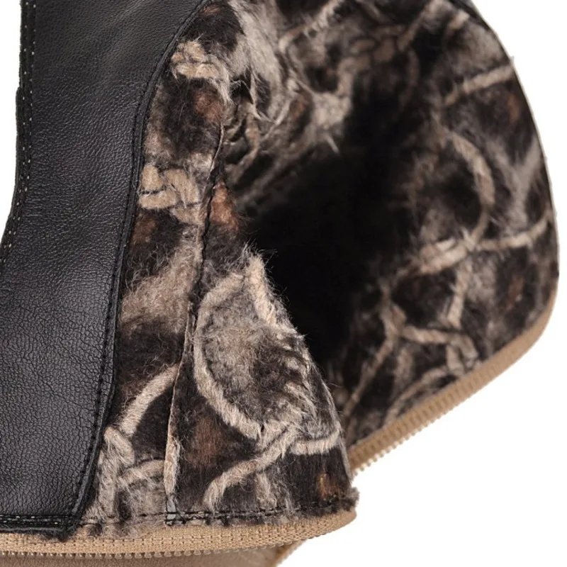 

Fashion Woman Boots Women New 2021 Fur Warm Ankle Boots Female Round Toe Low Heels Shoes Ladies Casual Short Boots Plus Size 46