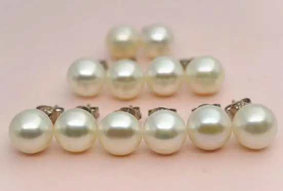 

Unique Design AA 8mm White Pearl Earring S925 Sterling Silver Stud Fine Jewelry Wedding Bridesmaids Party Nice Woman Gift