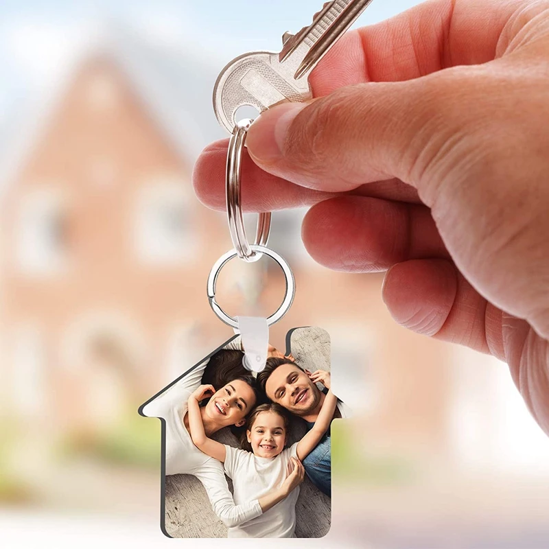 

Sublimation Keychain Blanks 30Pcs MDF DIY Blank Keychain with Key Rings Heat Transfer Keychain for Present Making