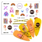 1 лист Ангел Амур Милая Утка 3D наклейка для водяного переноса изображения на ноготь водяной знак дизайн ногтей татуировки украшения аксессуары украшения ногтей