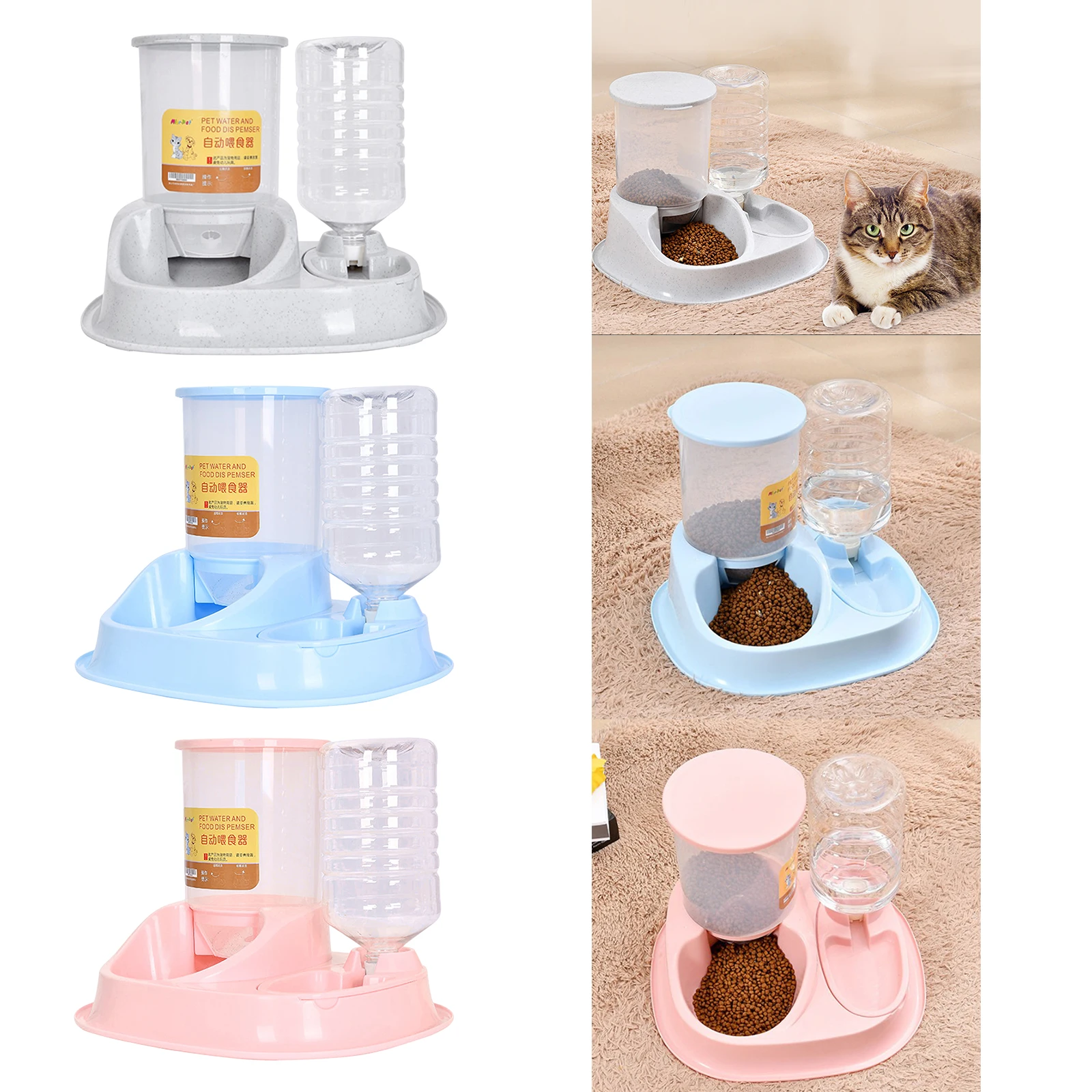 

Automatic Pet Feeder Water Dispenser Feeding Station Food Bowls Dish for Small Medium Large Dog Pets Puppy Kitten Big Capacity