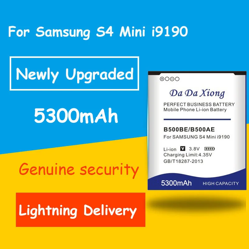 Бесплатная доставка 5300mAh B500BE B500AE аккумулятор для Samsung galaxy mini s4 i9190 I9198 I9192 i9195 s4mini